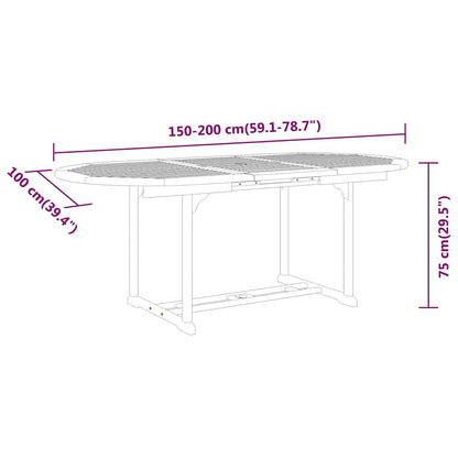 vidaXL 5 Piece Garden Dining Set Solid Wood Eucalyptus