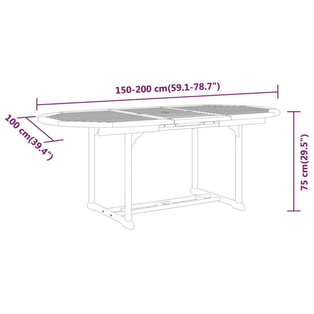 vidaXL Garden Dining Set | Reddish-brown | Solid eucalyptus wood | Medium