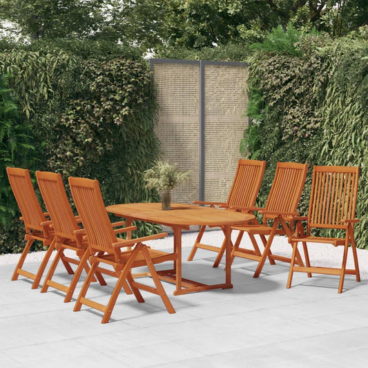 vidaXL Garden Dining Set | Reddish-brown | Solid eucalyptus wood | Medium