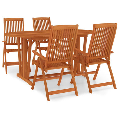 vidaXL Garden Dining Set | Reddish-brown | Solid eucalyptus wood | Medium