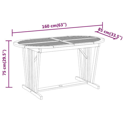 vidaXL Garden Dining Set | Reddish-brown | Solid eucalyptus wood | Medium
