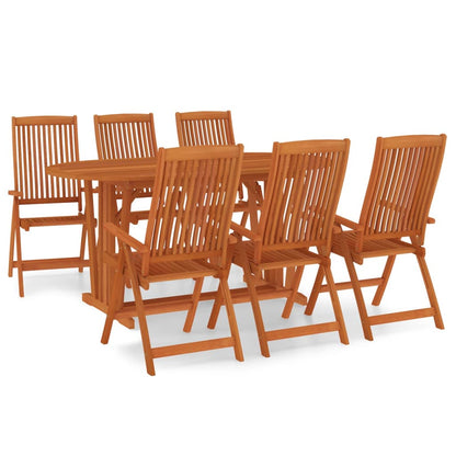 vidaXL Garden Dining Set | Reddish-brown | Solid eucalyptus wood | 7 Piece Set