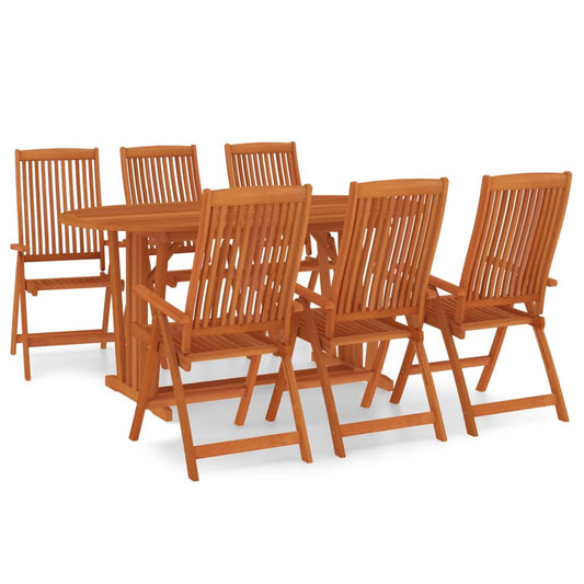 vidaXL Garden Dining Set | Reddish-brown | Solid eucalyptus wood | 7 Piece Set