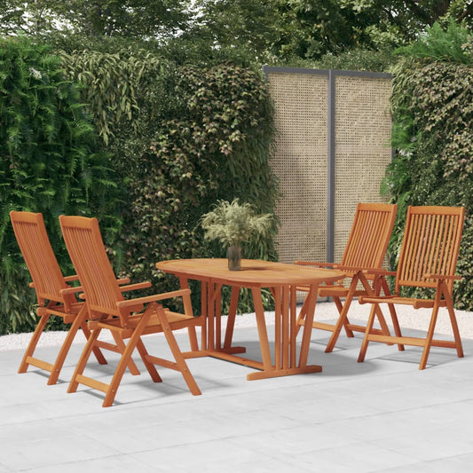 vidaXL Garden Dining Set | Reddish-Brown | Solid eucalyptus wood | Medium