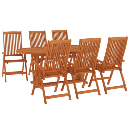 vidaXL Garden Dining Set | Reddish-brown | Solid eucalyptus wood | Large