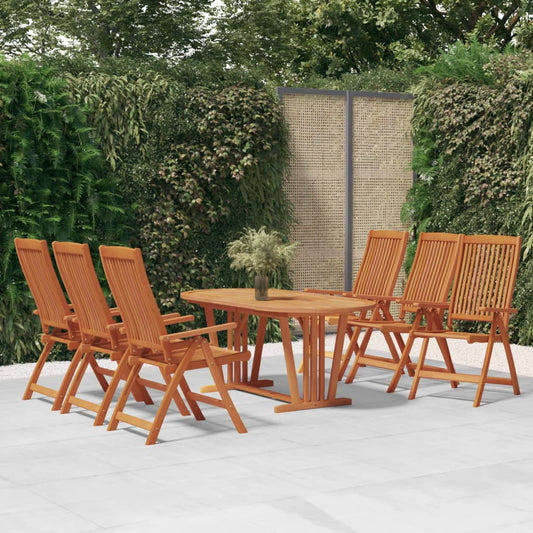 vidaXL Garden Dining Set | Reddish-brown | Solid eucalyptus wood | Large