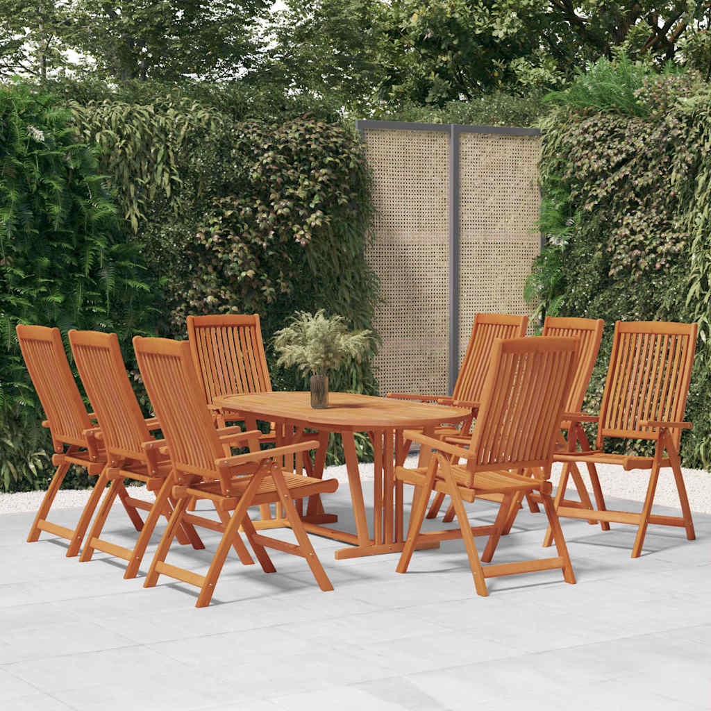 vidaXL Folding Chairs 8 pcs Solid Wood Eucalyptus