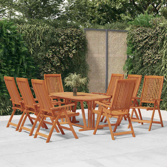 vidaXL Folding Chairs 8 pcs Solid Wood Eucalyptus