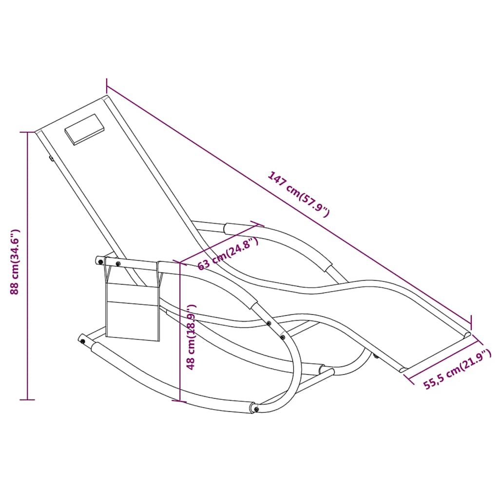 vidaXL Rocking Sun Loungers 2 pcs Green Steel and Textilene