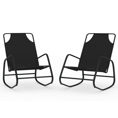 vidaXL Sun Lounger | Set of 2 | Black | Powder-coated steel, textilene