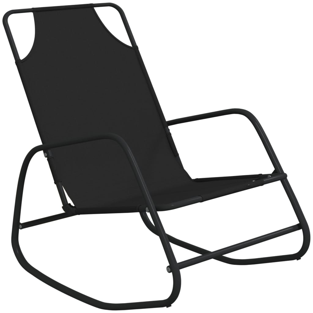 vidaXL Sun Lounger | Set of 2 | Black | Powder-coated steel, textilene