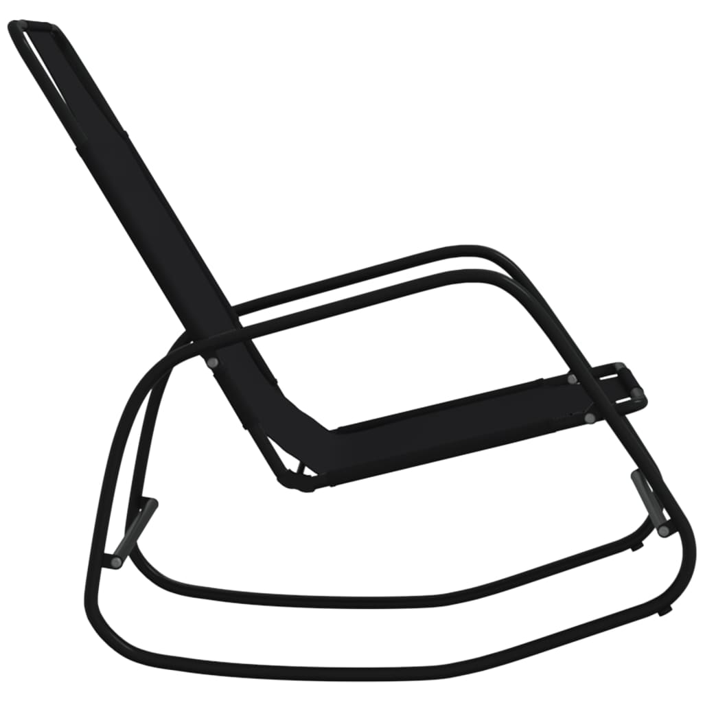 vidaXL Sun Lounger | Set of 2 | Black | Powder-coated steel, textilene