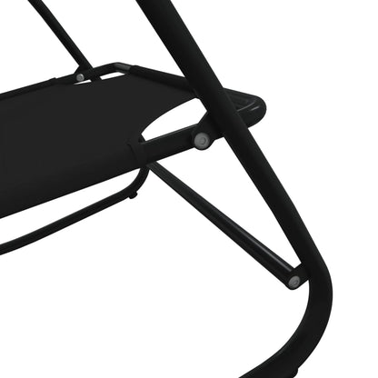 vidaXL Sun Lounger | Set of 2 | Black | Powder-coated steel, textilene