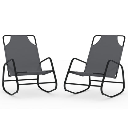 vidaXL Sun Lounger | Set of 2 | Grey | Powder-coated steel, textilene | Standard