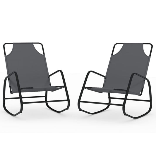 vidaXL Sun Lounger | Set of 2 | Grey | Powder-coated steel, textilene | Standard