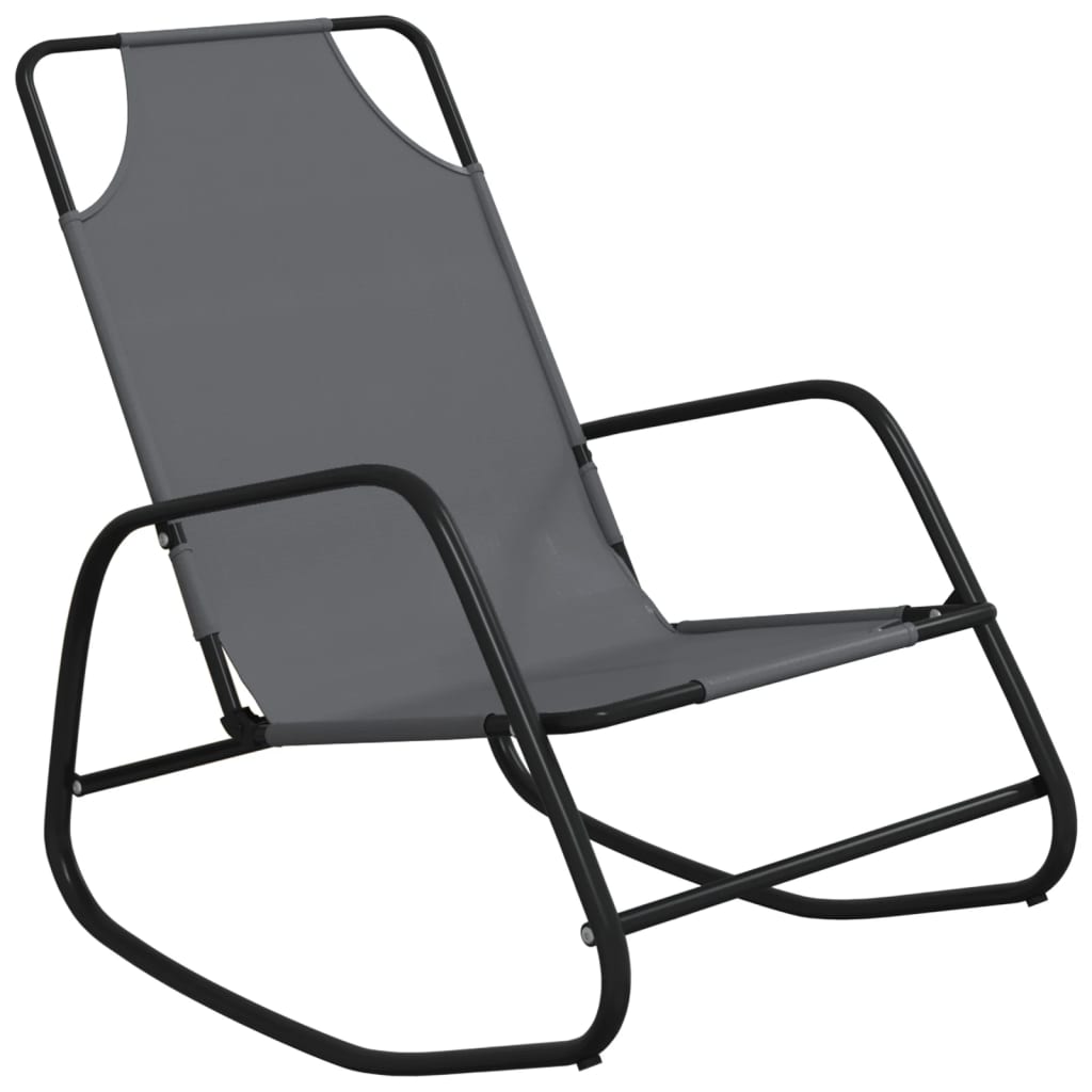 vidaXL Sun Lounger | Set of 2 | Grey | Powder-coated steel, textilene | Standard