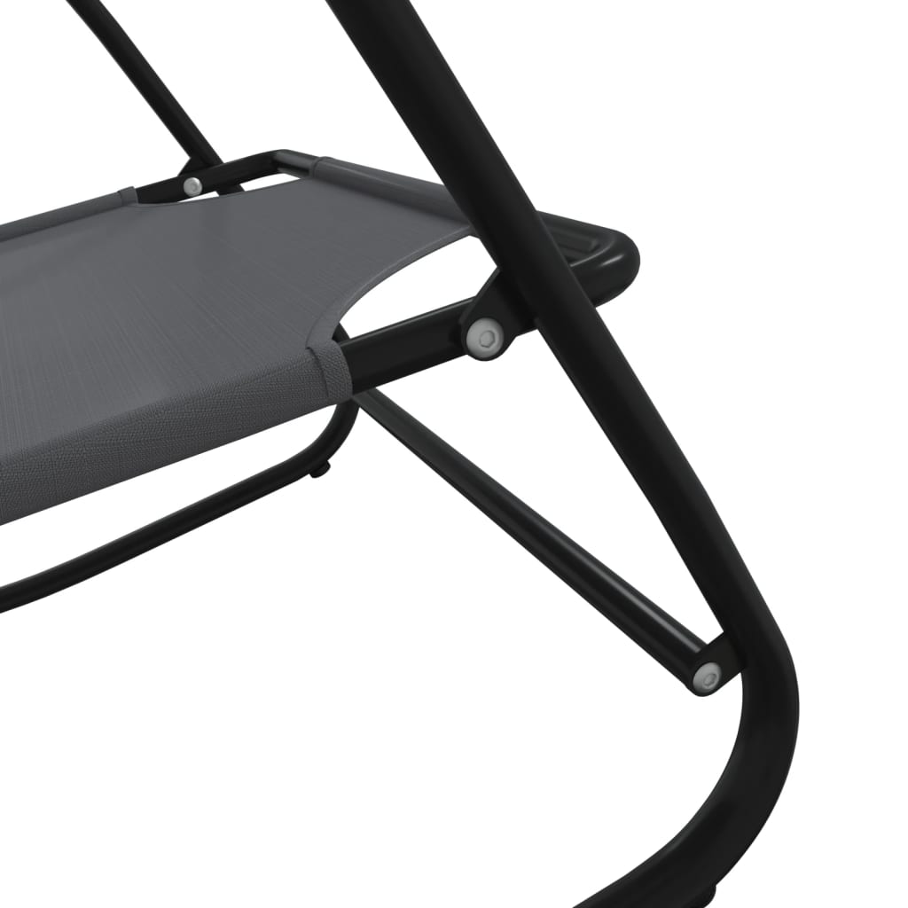 vidaXL Sun Lounger | Set of 2 | Grey | Powder-coated steel, textilene | Standard
