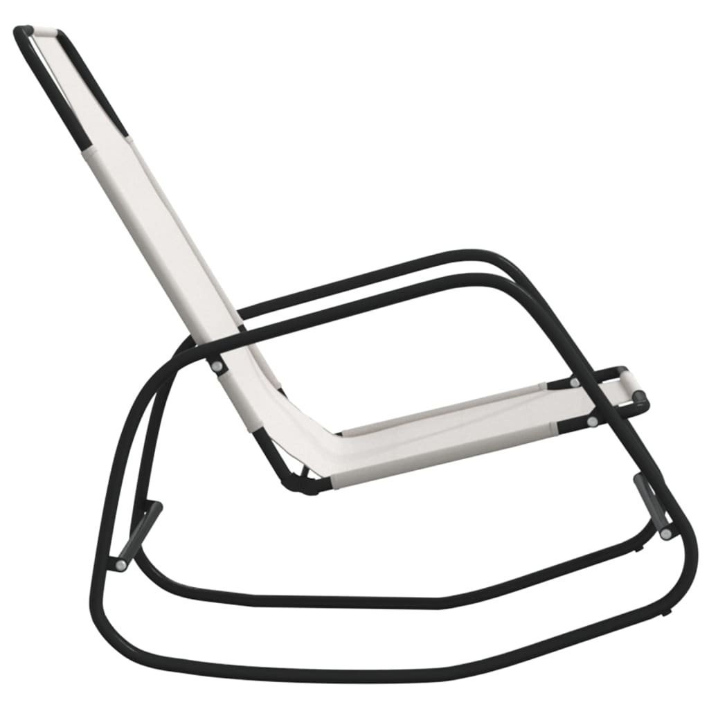 vidaXL Sun Lounger | Set of 2 | Cream | Strong Powder-coated steel, textilene