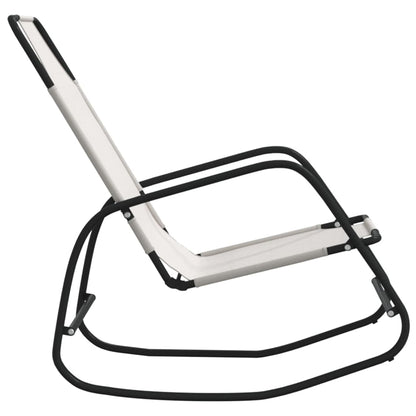 vidaXL Sun Lounger | Set of 2 | Cream | Strong Powder-coated steel, textilene