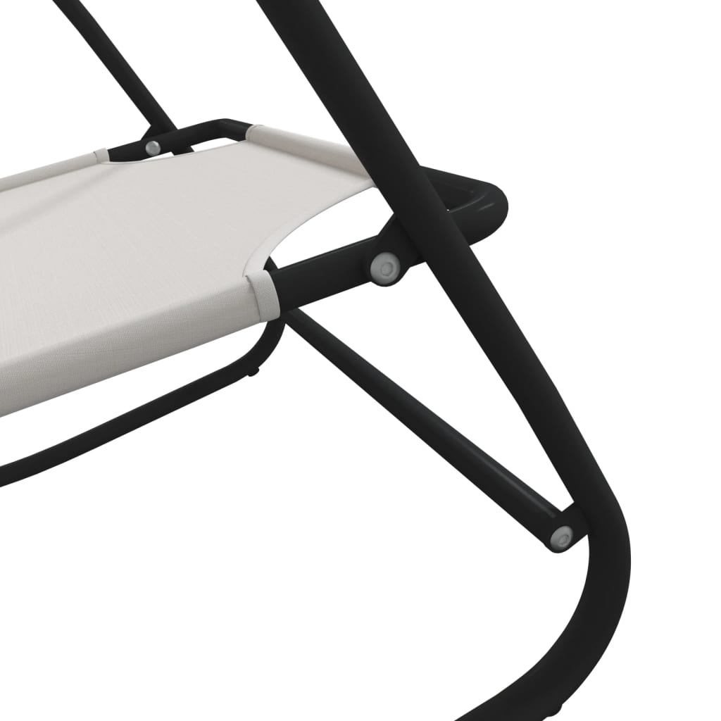 vidaXL Sun Lounger | Set of 2 | Cream | Strong Powder-coated steel, textilene