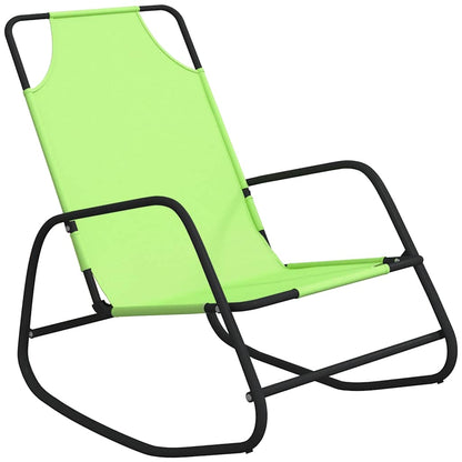 vidaXL Sun Lounger | Set of 2 | Green | Powder-coated steel, Textilene