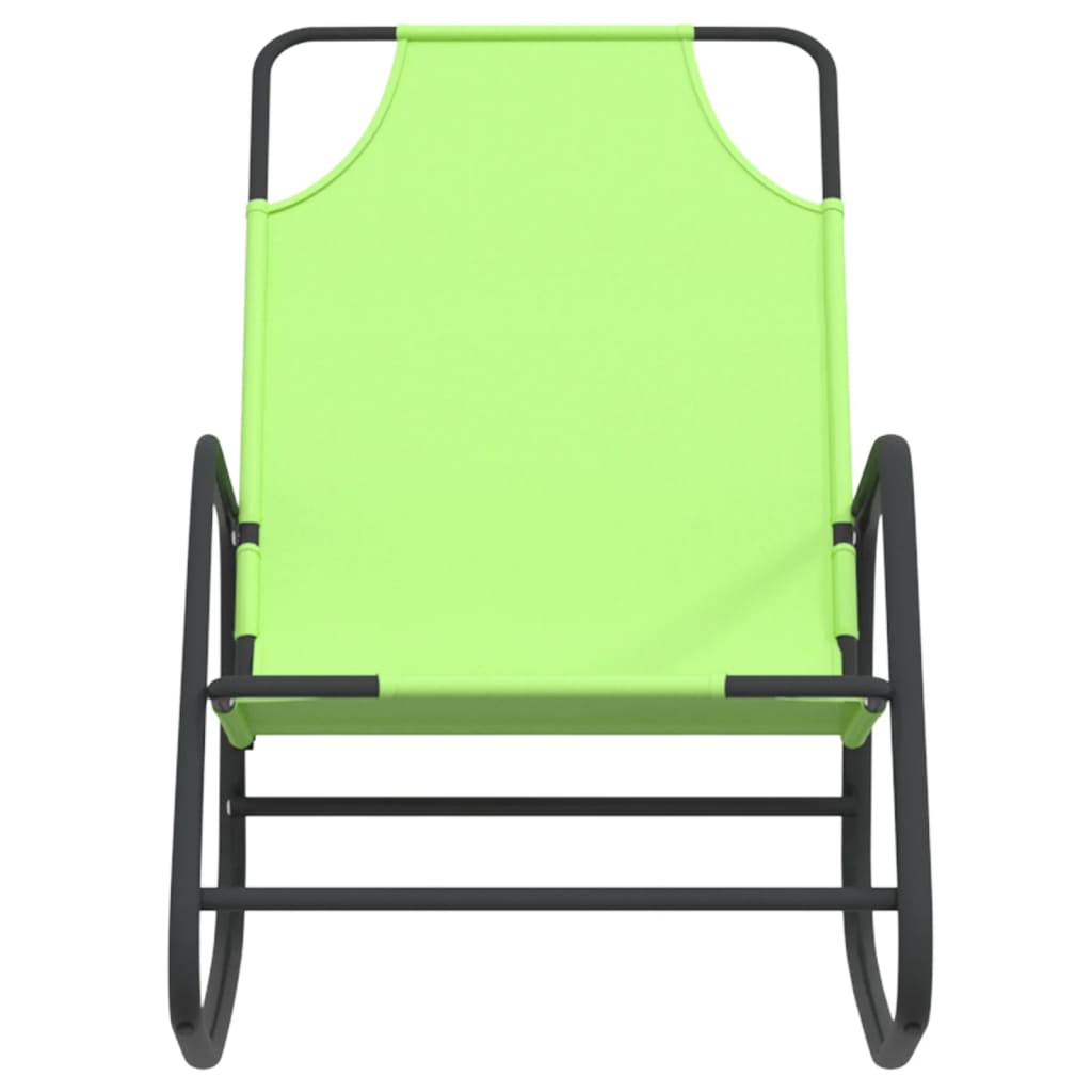 vidaXL Sun Lounger | Set of 2 | Green | Powder-coated steel, Textilene