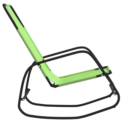 vidaXL Sun Lounger | Set of 2 | Green | Powder-coated steel, Textilene