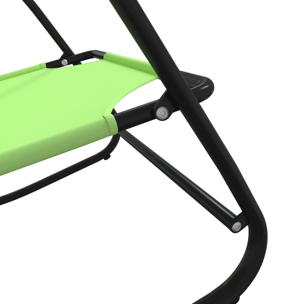 vidaXL Sun Lounger | Set of 2 | Green | Powder-coated steel, Textilene