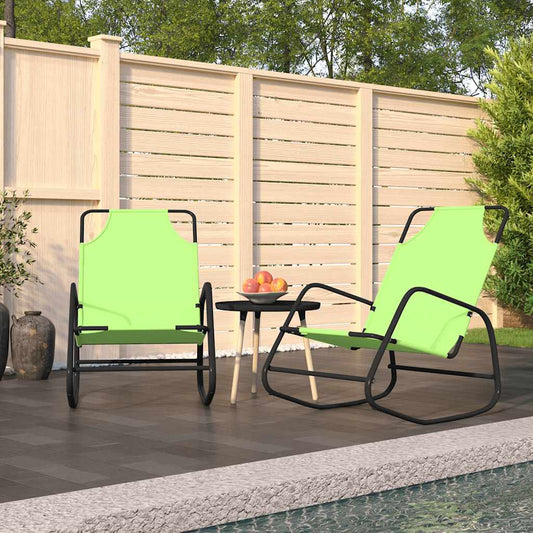 vidaXL Sun Lounger | Set of 2 | Green | Powder-coated steel, Textilene