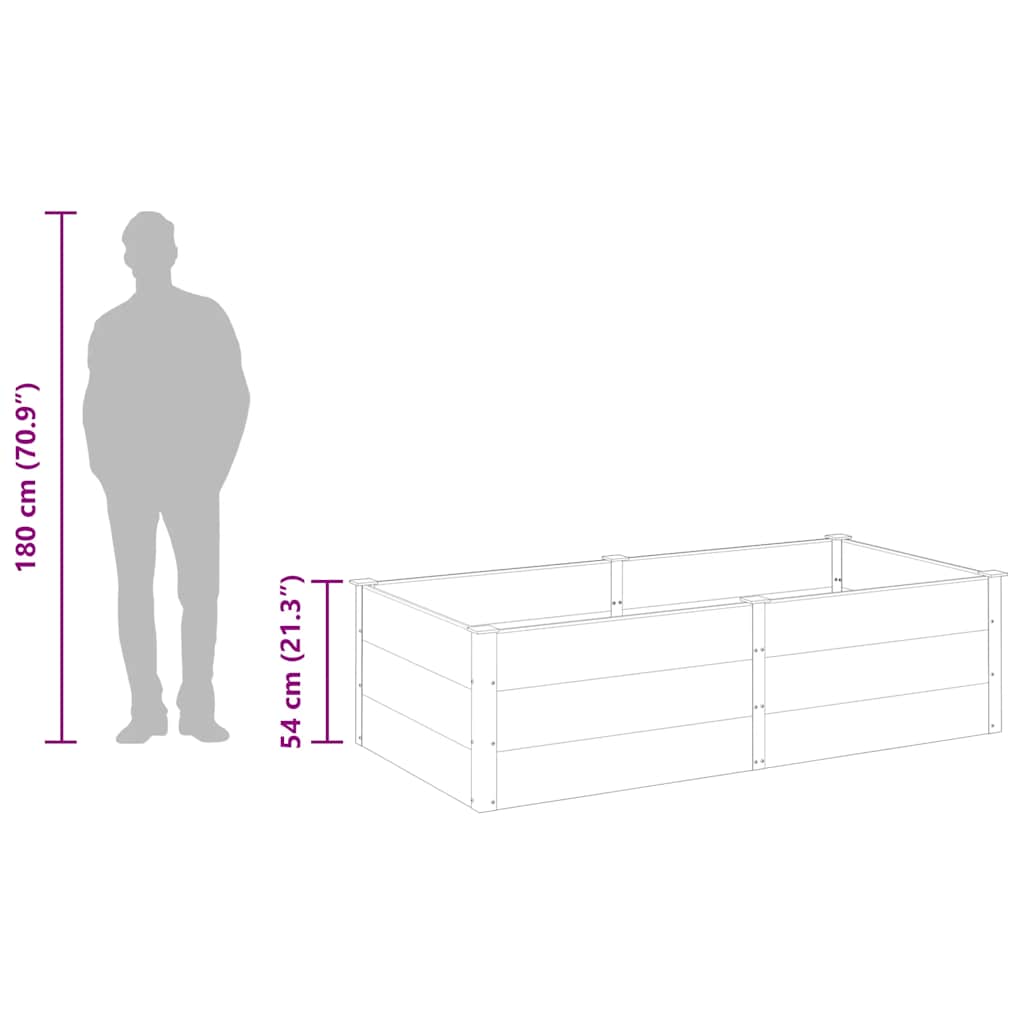 vidaXL Garden Raised Bed 200x100x54 cm WPC Grey