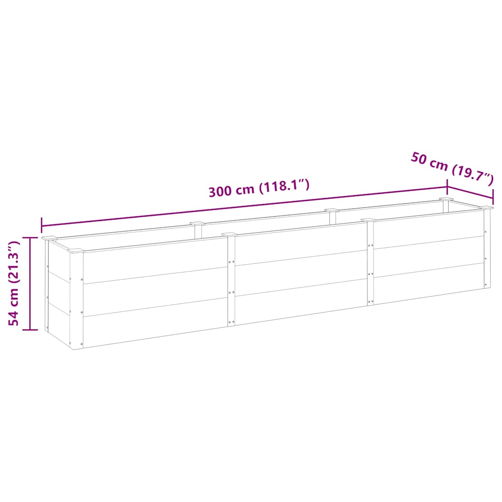 vidaXL Garden Raised Bed 300x50x54 cm WPC Grey