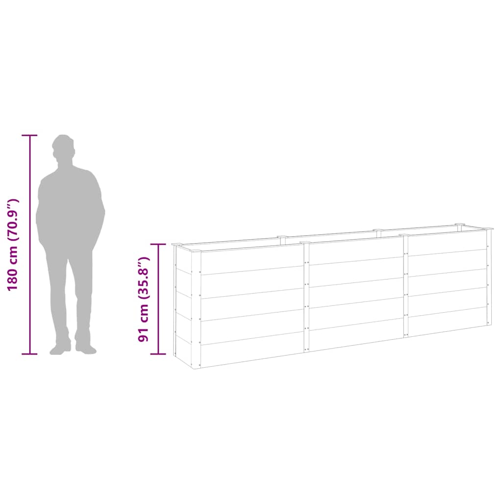 vidaXL Garden Raised Bed Grey 300x50x91 cm WPC