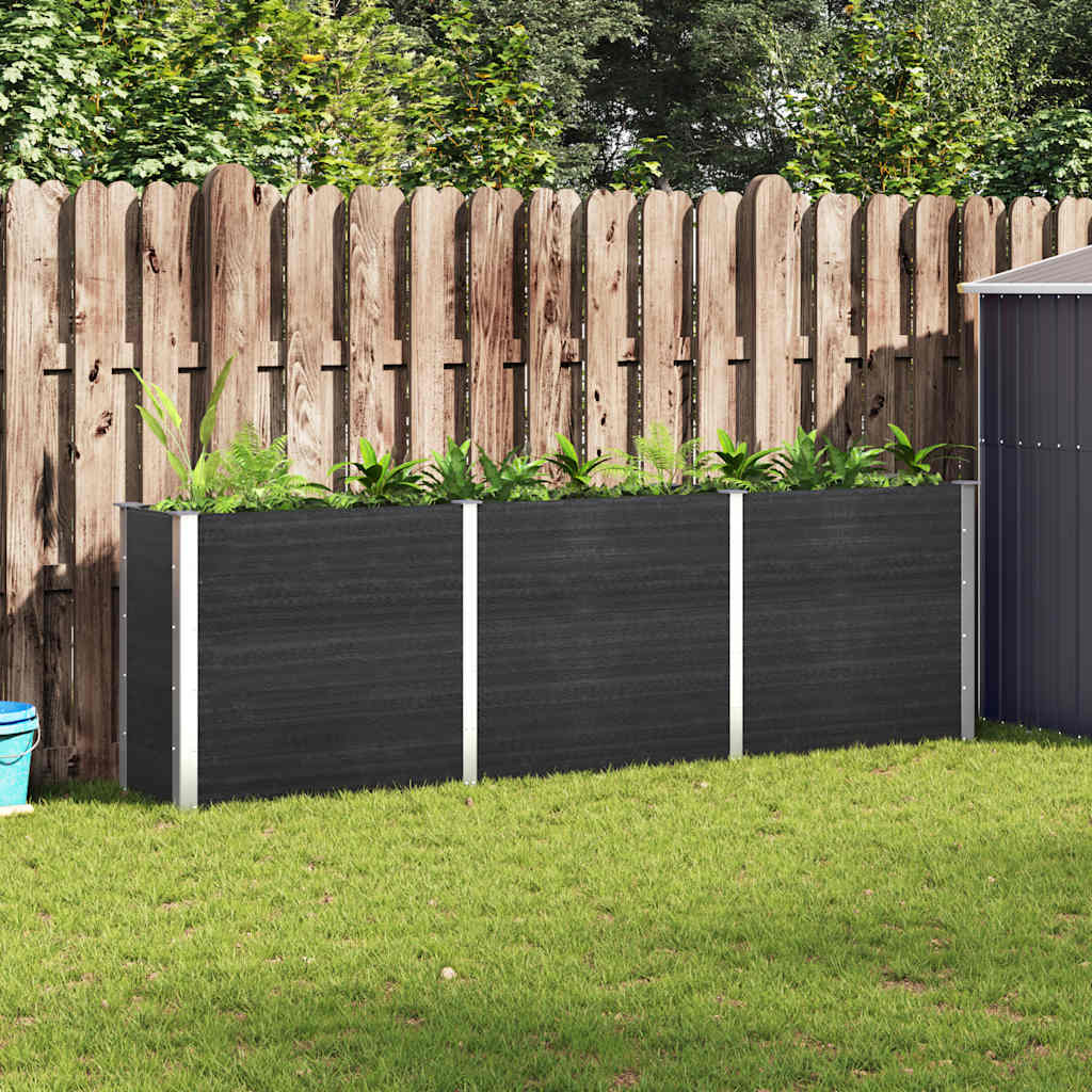 vidaXL Garden Raised Bed Grey 300x50x91 cm WPC