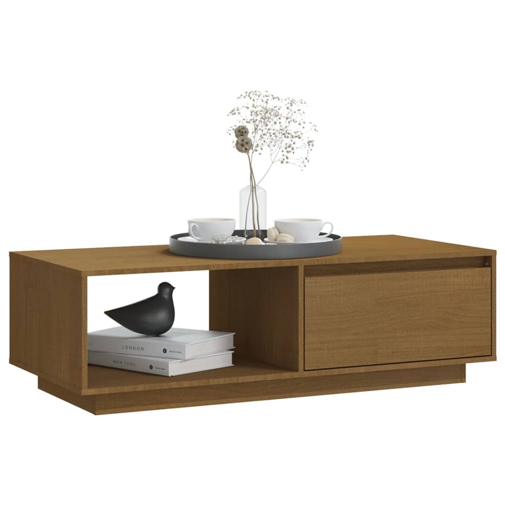 vidaXL Coffee Table Honey Brown 110x50x33.5 cm Solid Pinewood