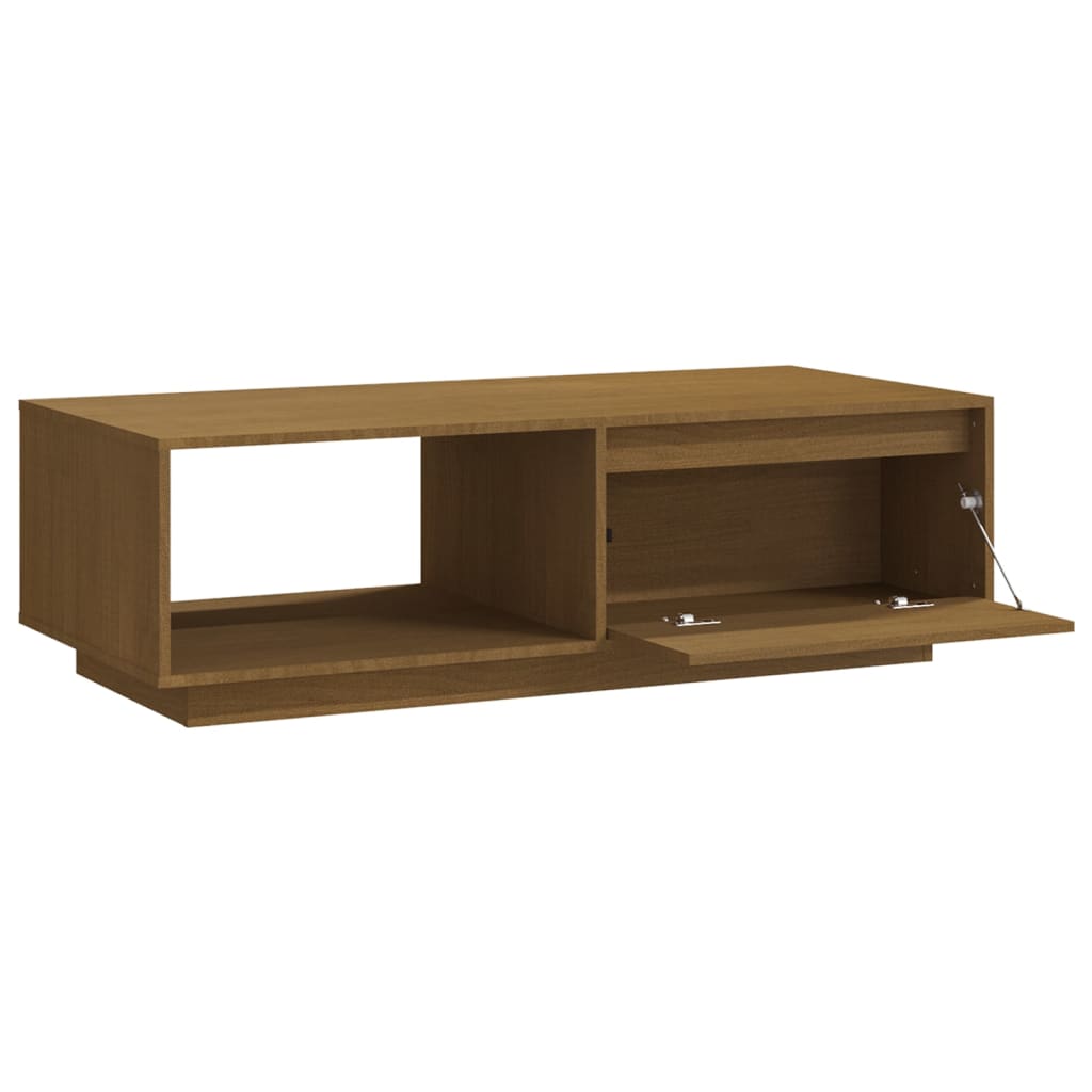 vidaXL Coffee Table Honey Brown 110x50x33.5 cm Solid Pinewood