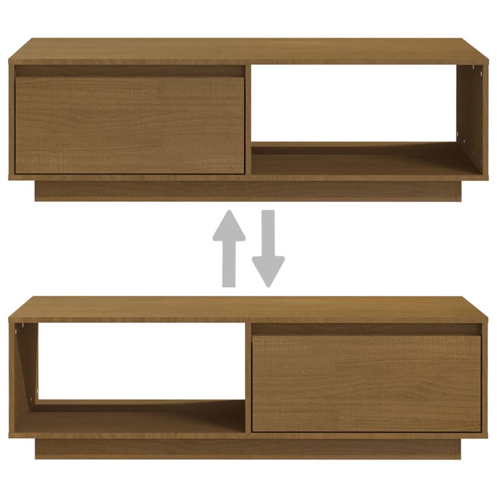 vidaXL Coffee Table Honey Brown 110x50x33.5 cm Solid Pinewood