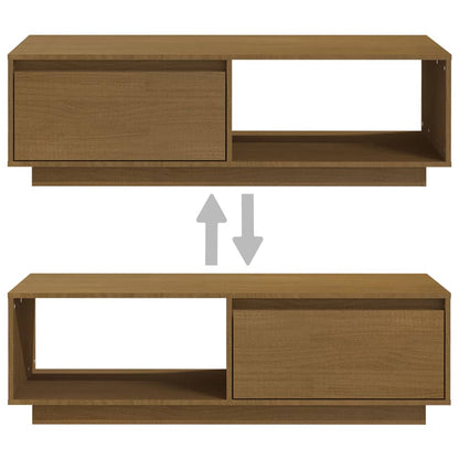 vidaXL Coffee Table Honey Brown 110x50x33.5 cm Solid Pinewood