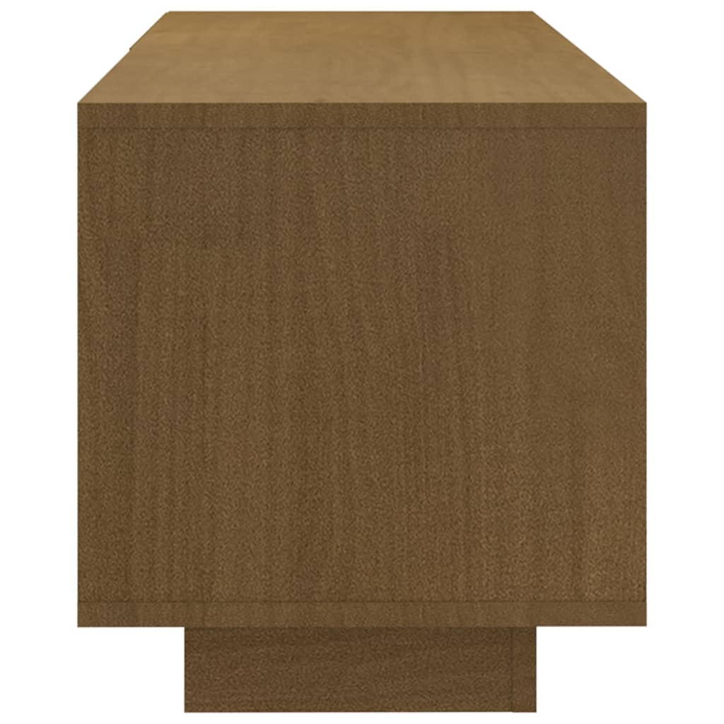 vidaXL TV Cabinet Honey Brown 110x30x33.5 cm Solid Pinewood