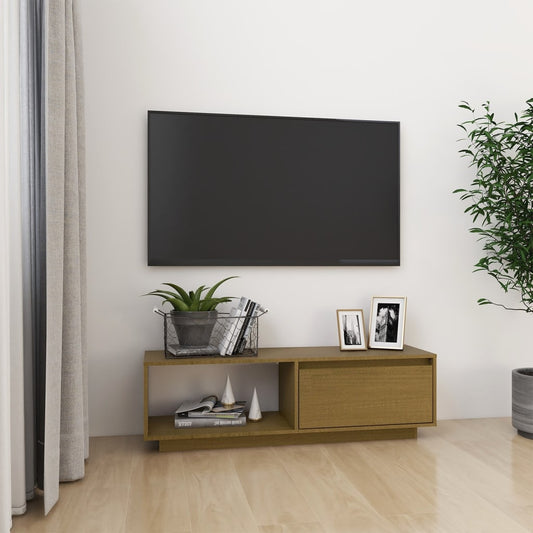809891 vidaXL TV Cabinet Honey Brown 110x30x33,5 cm Solid Wood Pine
