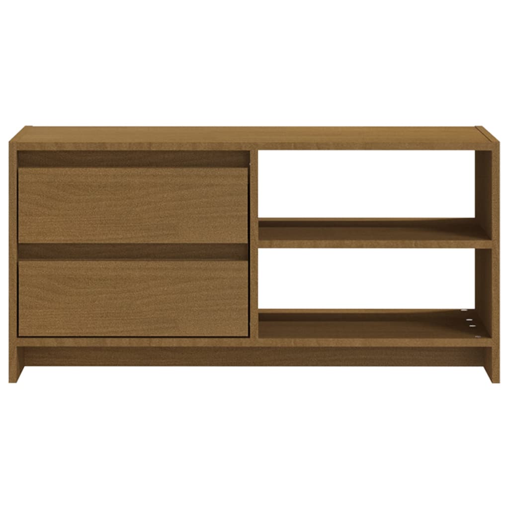 vidaXL TV Cabinet Honey Brown 80x31x39 cm Solid Pinewood