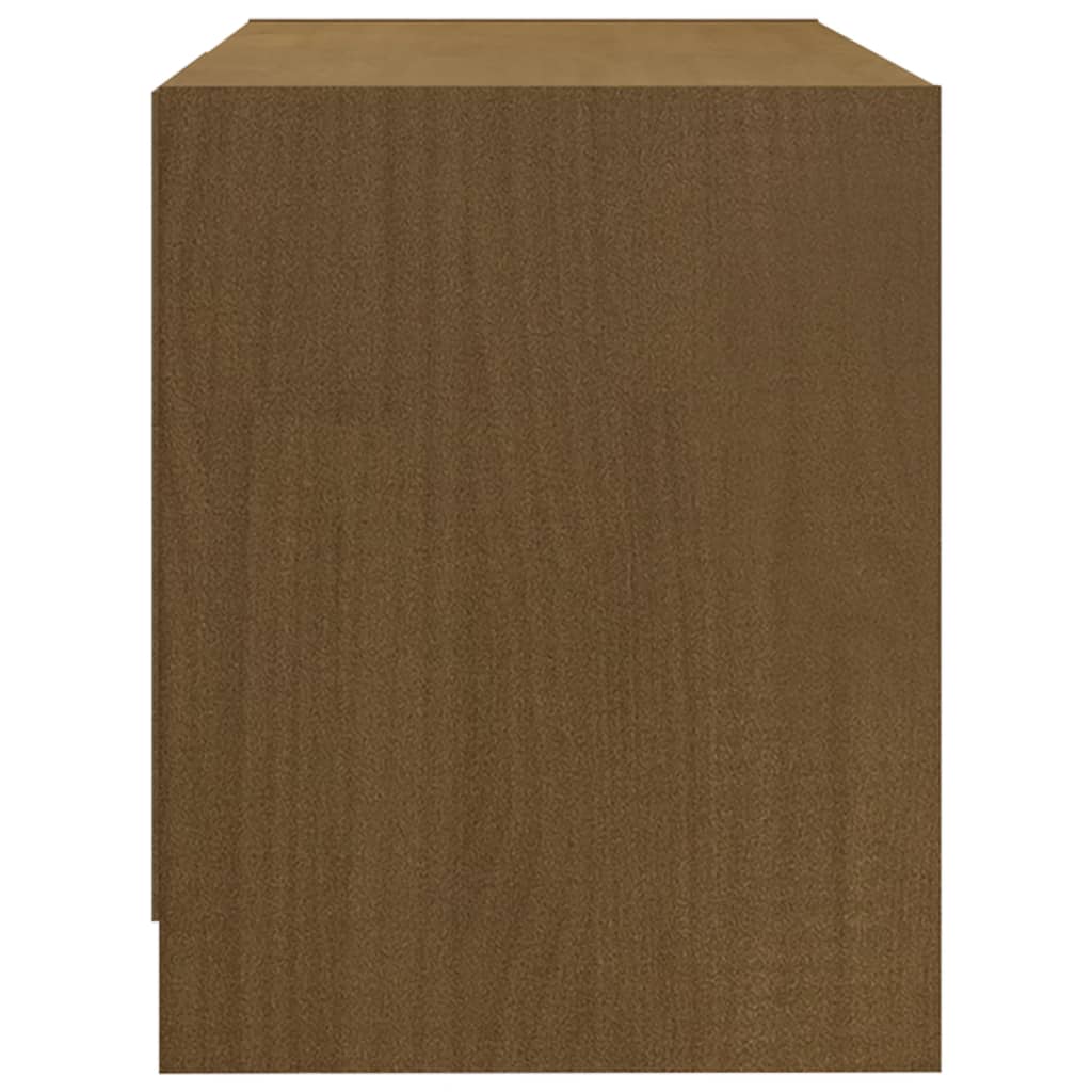 vidaXL TV Cabinet Honey Brown 80x31x39 cm Solid Pinewood