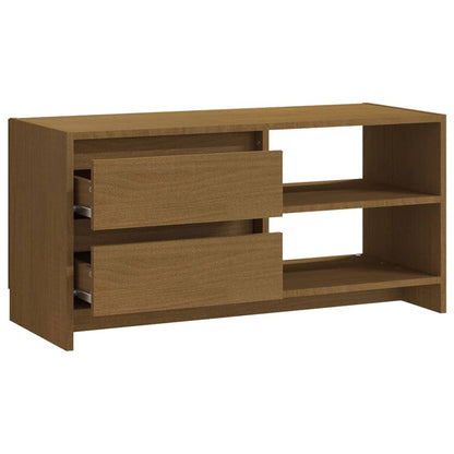 vidaXL TV Cabinet Honey Brown 80x31x39 cm Solid Pinewood