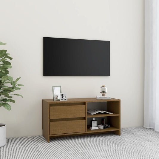 809897 vidaXL TV Cabinet Honey Brown 80x31x39 cm Solid Wood Pine