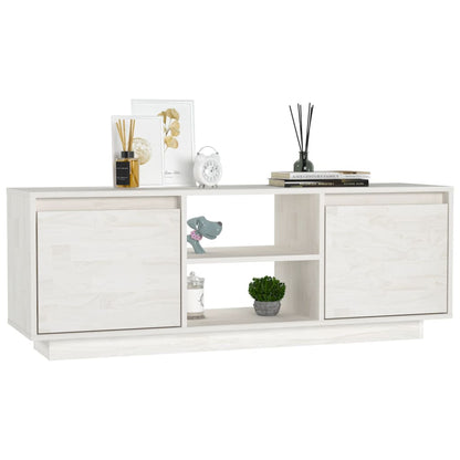 vidaXL TV Cabinet White 110x30x40 cm Solid Pinewood