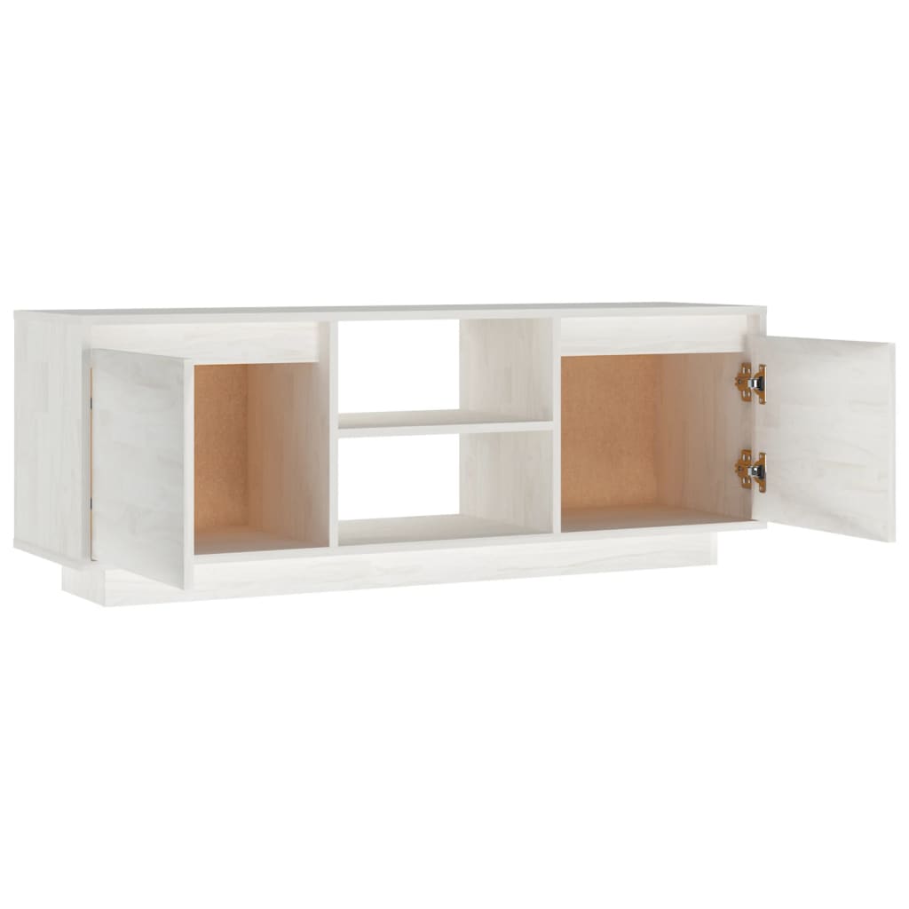 vidaXL TV Cabinet White 110x30x40 cm Solid Pinewood