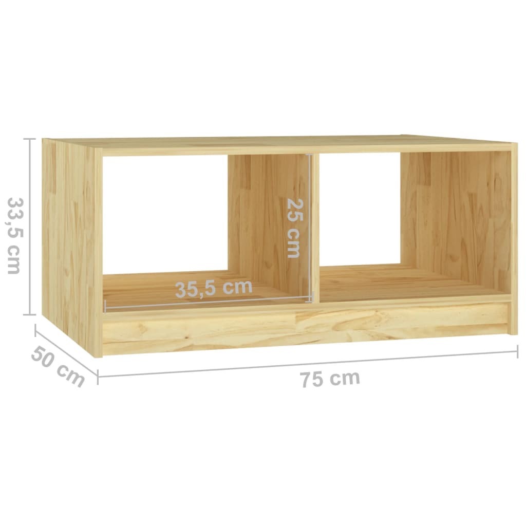 vidaXL Coffee Table 75x50x33.5 cm Solid Pinewood