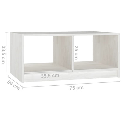 vidaXL Coffee Table White 75x50x33.5 cm Solid Pinewood