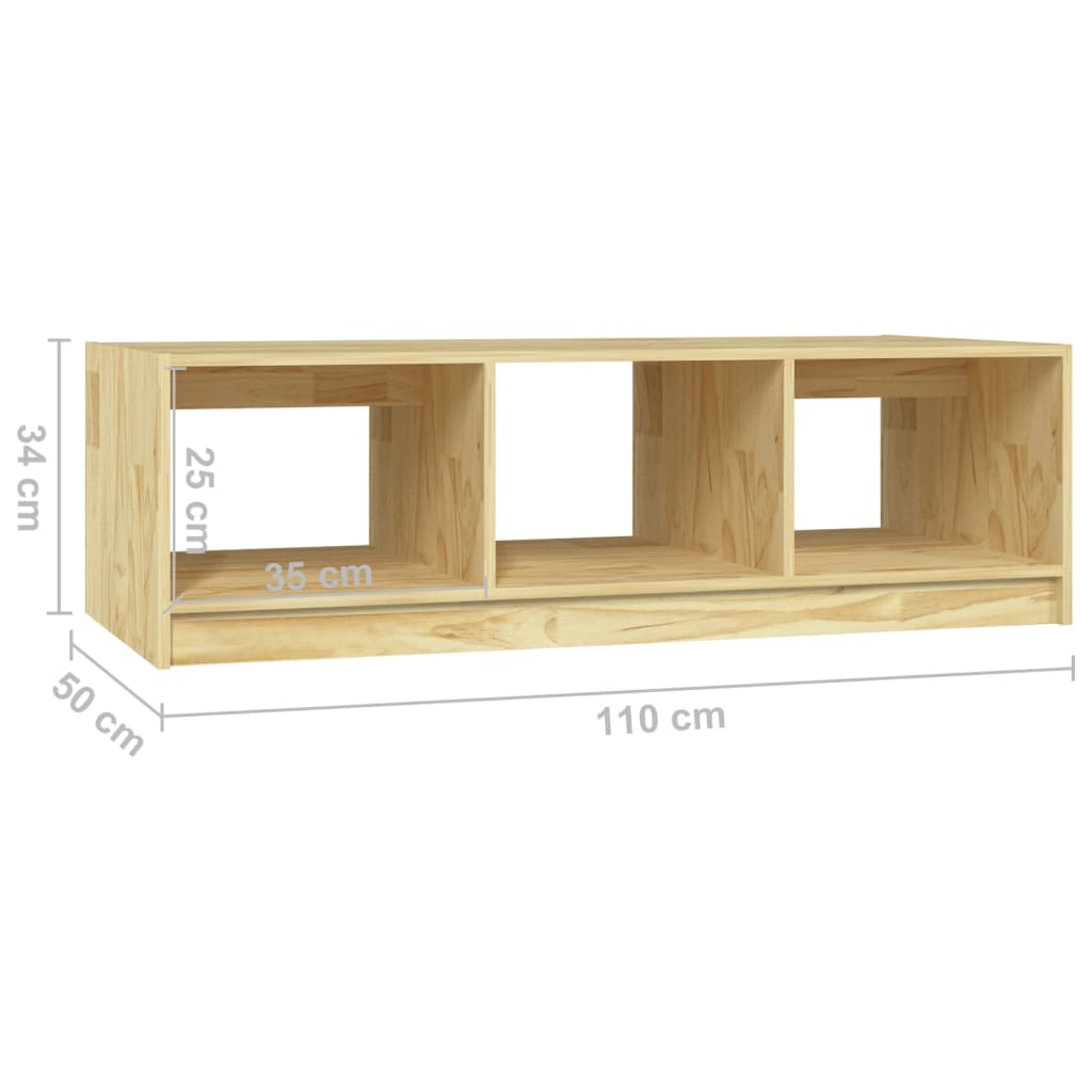 vidaXL Coffee Table 110x50x34 cm Solid Pinewood