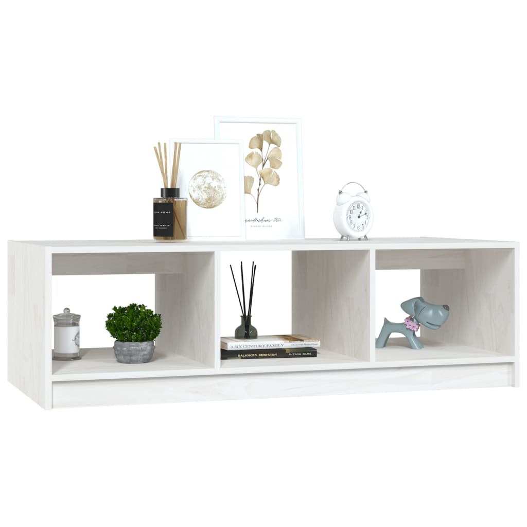 vidaXL Coffee Table White 110x50x34 cm Solid Pinewood