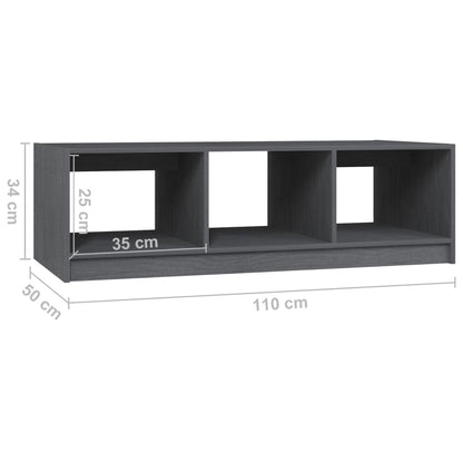 vidaXL Coffee Table Grey 110x50x34 cm Solid Pinewood